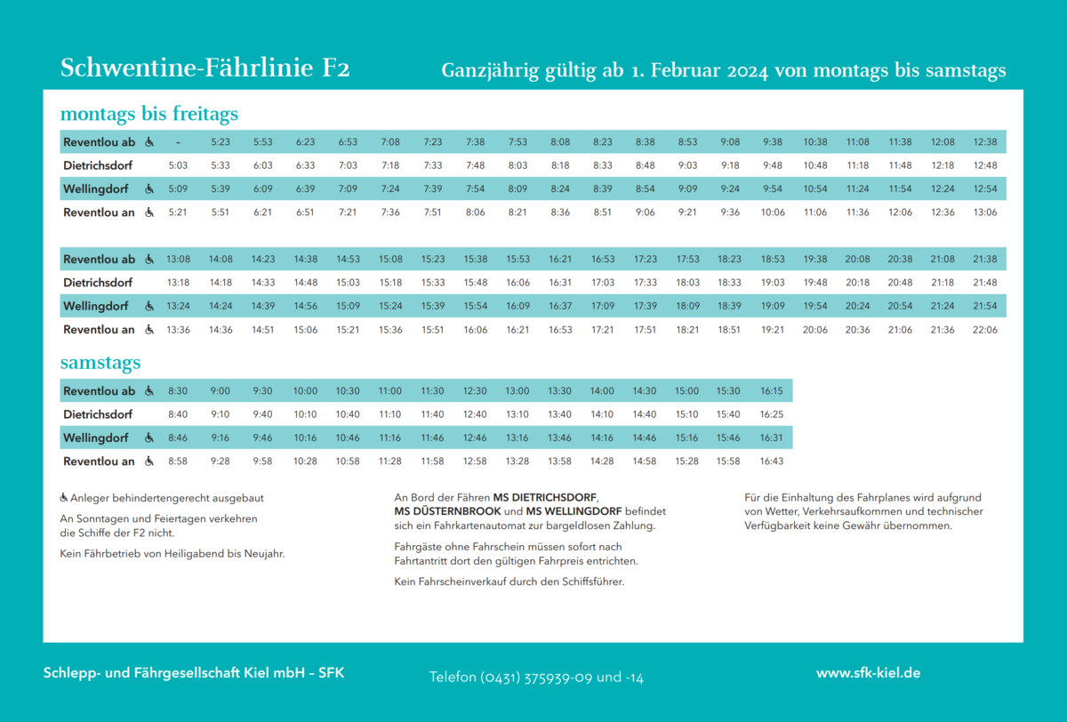 Ferry time table